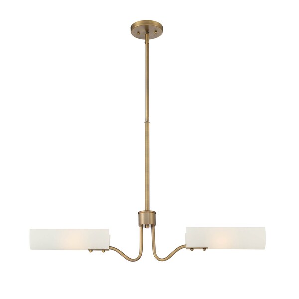 Designers Fountain Manhasset 60 Watt 2 Light Old Satin Brass Pendant with Etched White Glass Shade D259M-IS-OSB - main